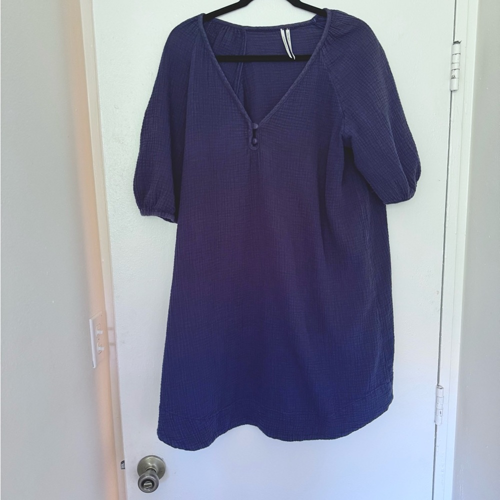 Anthropologie Navy V-Neck Dress XL - Picture 1 of 3